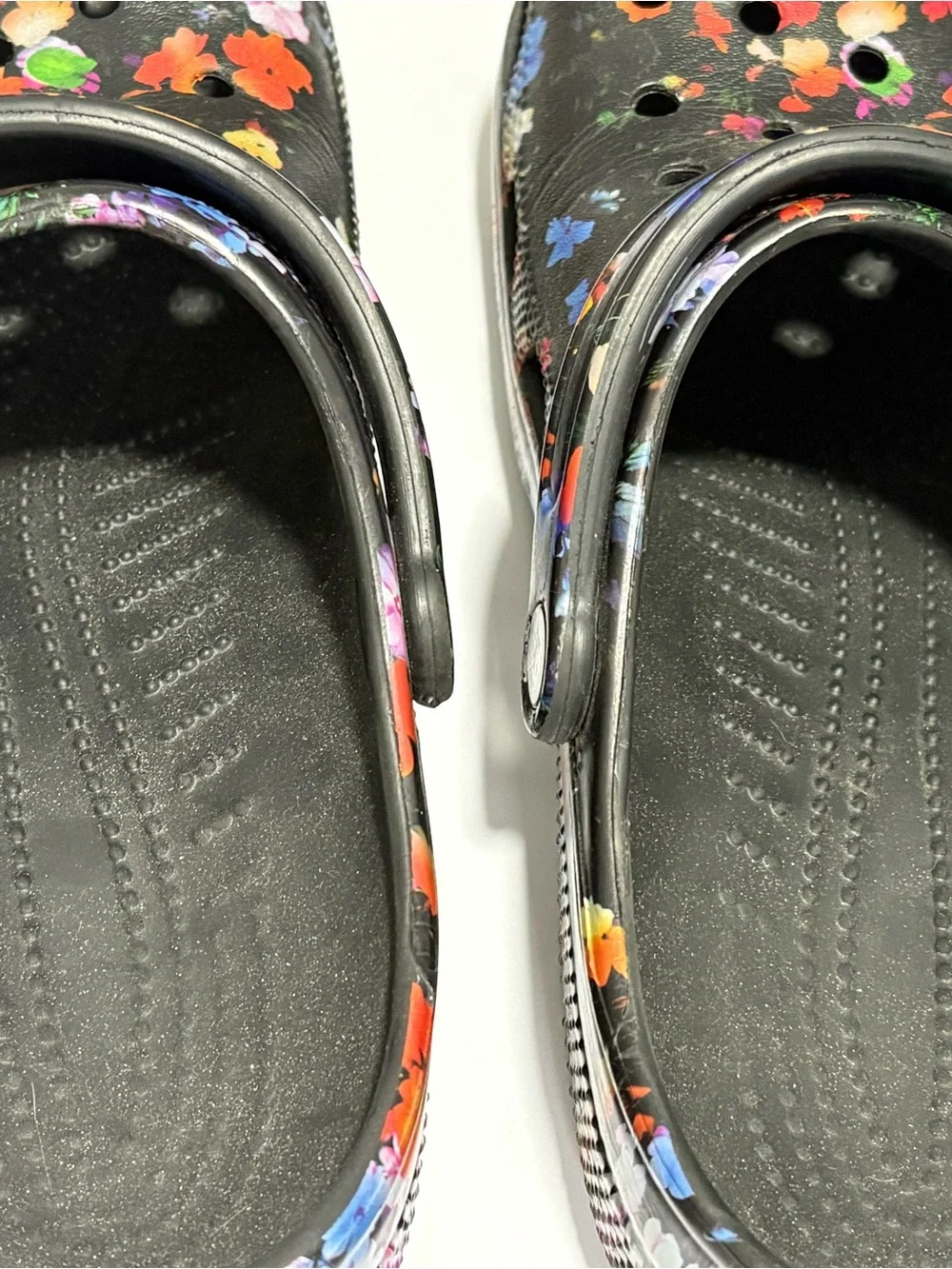 CROCS Classic Clog in Black with Vibrant Floral Print